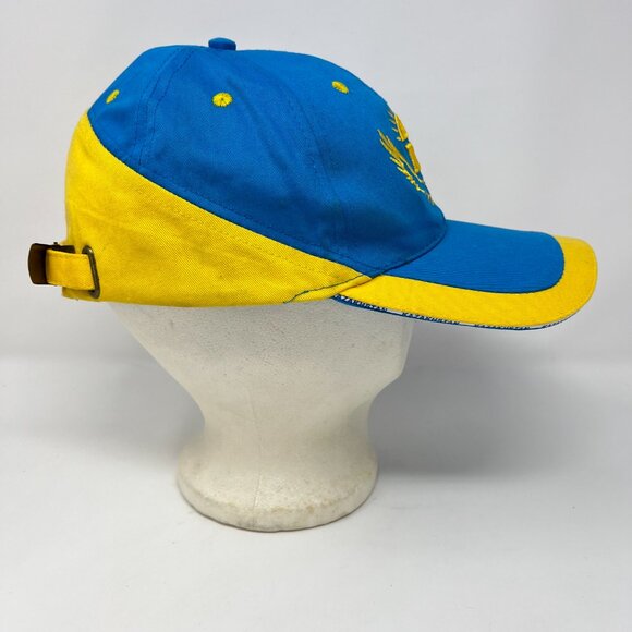 Vintage Kazakhstan Adjustable Blue Yellow Souvenir Hat Cap Embroidered Kazashka - Picture 5 of 10